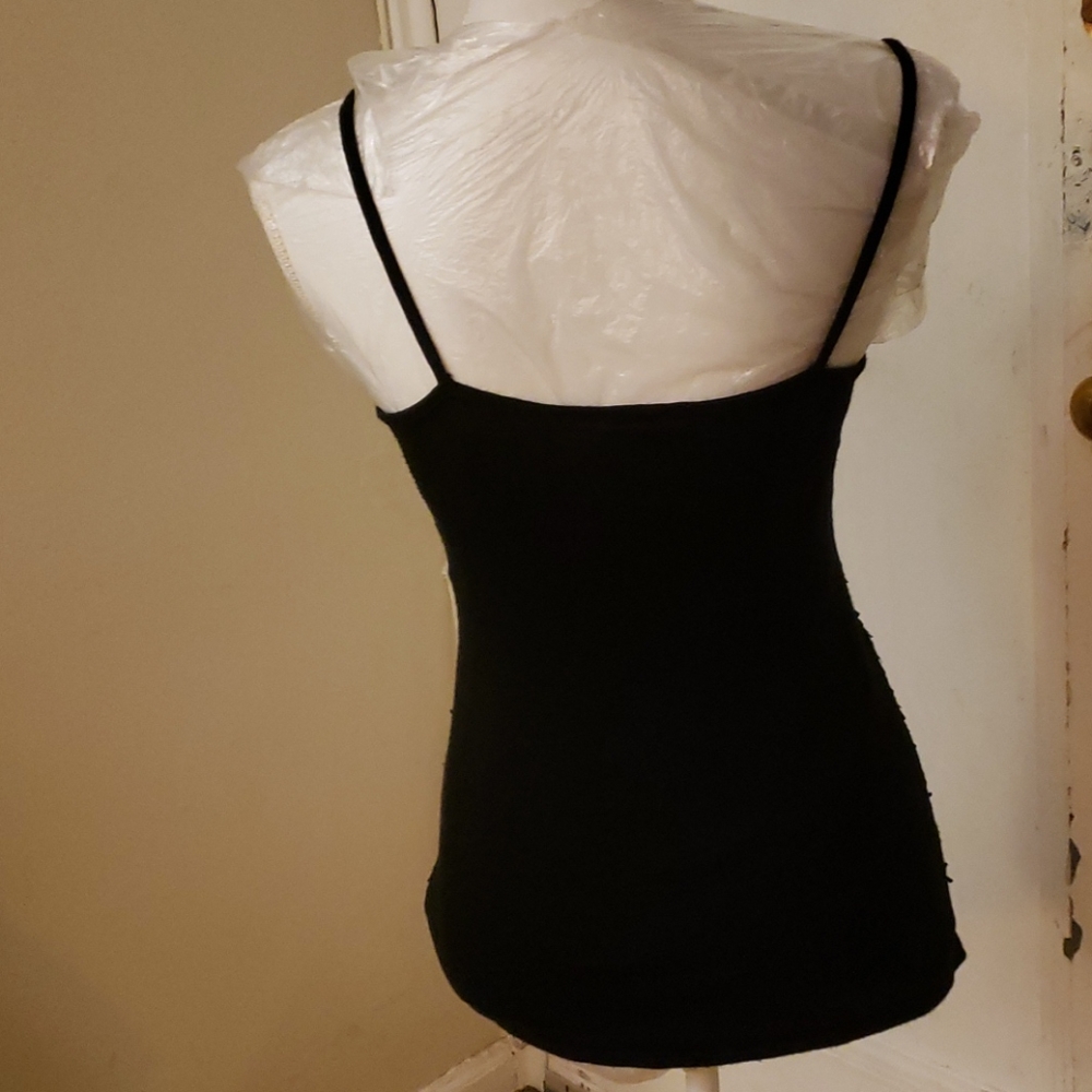 FOCUS Black Sequin Spaghetti Camisole SZ M - Picture 5 of 16